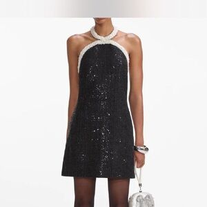 Self-Portrait halter mini dress